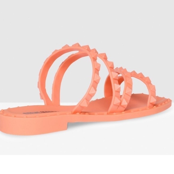 Steve‎ Madden Selina - J Orange studded slip on jelly sandals Sz 10 new - Picture 2 of 11